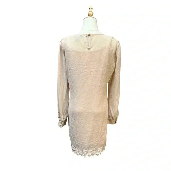 Flying Tomato Cream Crochet Long Chiffon Sleeves Two Piece Dress Size L - Picture 2 of 9
